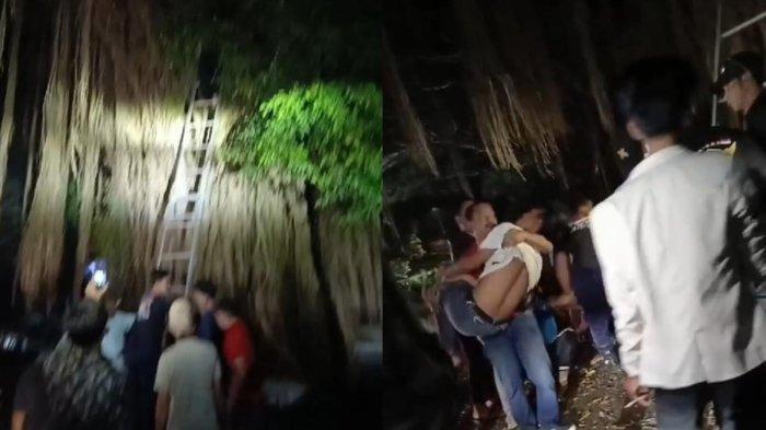 PROSES EVAKUASI - Tangkapan layar ini diambil dari unggahan Instagram @im.banten pada Selasa (25/3/2025). Proses evakuasi korban yang ditemukan berada di atas pohon beringin setelah dilaporkan hilang tiga hari.