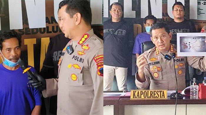 Konferensi pers Polresta Banyumas terkait kasus pembunuhan 7 bayi hasil inses bapak dan anak yang dikubur di RT 1 RW 4 Kelurahan Tanjung, Kecamatan Purwokerto Selatan, Kabupaten Banyumas, Selasa (27/6/2023).