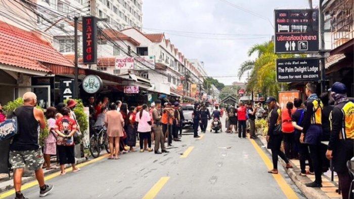 Hotel melati menjadi TKP pembunuhan sadis yang terletak di sepanjang Jalan Pantai Jomtien di distrik Banglamung Chon Buri, Pattaya, Thailand. Peristiwa nahas itu terjadi pada Minggu (23/7/2023) sekira pukul 11.15 waktu setempat. (ollekebolleke.info)