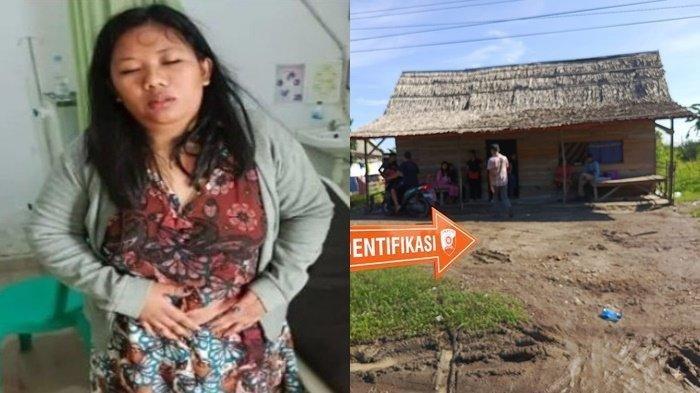 Monika istri korban pembunuhan Fitra pengantin baru sekaligus pemilik warung kopi yang tewas dibunuh dua orang pembeli yang minum kopi di warung korban di Jalantim Palembang-Prabumulih, Sabtu (27/4/2024)