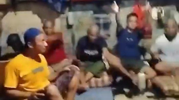 Tangkapan layar warga binaan Lapas Tanjung Raja di Ogan Ilir diduga pesta narkoba di dalam tahanan.