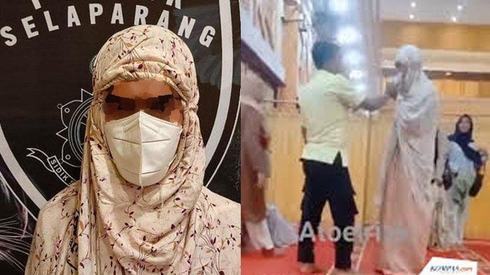 MASUK SAF PEREMPUAN - Pria bermasker dan mengenakan mukena masuk ke saf perempuan di Masjid Hubbul Wathan Islamic Center Mataram, NTB, viral di media sosial. Ada yang menyebut pelaku korban perundungan, ada pula yang menyebut mengalami gangguan jiwa setelah gagal menjadi anggota DPRD.