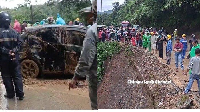 Sitinjau Lauik Longsor, Mobil Berisikan 7 Orang Terbawa ke Jurang, Jalur Padang-Solok Putus