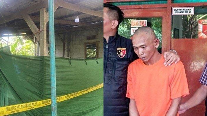 LATAR BELAKANG SUNARDI- (KIRI) Lokasi Polisi menemukan kerangka di dalam septic tank rumah Sunardi (43), pelaku pembunuhan wanita pegawai bank keliling, Sri Pujayanti (22) di Kampung Cikoronjo, Desa Sindangmulya, Cibarusah, Kabupaten Bekasi, Rabu, (5/2/2025). (kiri) Sunardi (44) saat dibawa ke Polsek Cibarusah, Polres Metro Bekasi pada Rabu (5/2/2025). pelaku pembunuhan penagih bank keliling, sehari-harinya bekerja sebagai kuli bangunan panggilan dan kerap jarang berada di rumahnya.