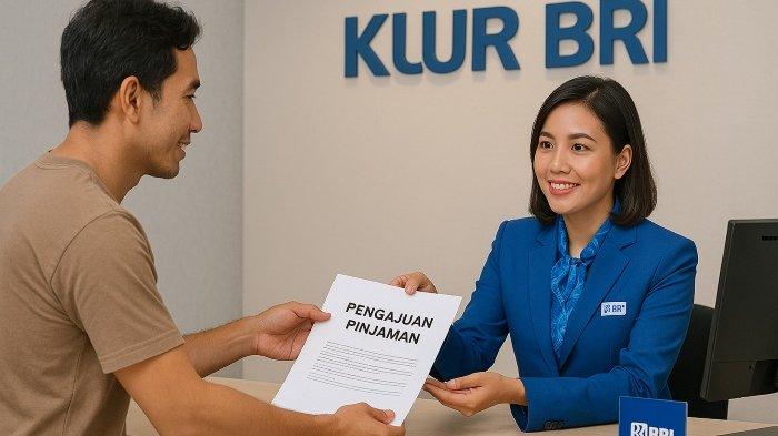 PENGAJUAN KUR- Ilustrasi seorang pelaku UMKM saat mengajukan KUR BRI. Ilustrasi ini dibuat menggunakan aplikasi kecerdasan buatan atau AI, Selasa (8/7/2025).