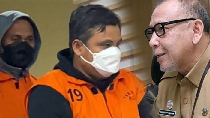 DIPERIKSA KPK: Penjabat (Pj) Sekretaris Daerah (Sekda) Sumut, M Ahmad Effendy Pohan (kanan) diperiksa sebagai saksi dalam kasus dugaan korupsi di Dinas PUPR Sumut yang menjerat Topan Ginting Cs di Gedung Merah Putih KPK, Jakarta, Selasa (22/7/2025). M Ahmad Effendy Pohan adalah pejabat senior di Pemprov Sumut yang telah menduduki berbagai posisi strategis selama kariernya. (Kolase Tribun Medan/Istimewa)