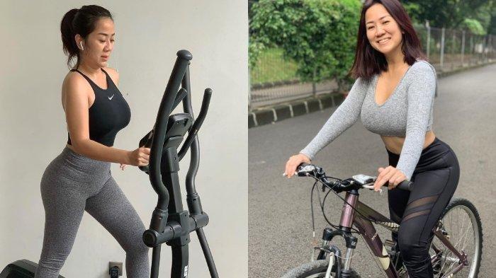 Tante Ernie saat berolahraga (TribunStyle.com/kolase Instagram @himynameisernie)