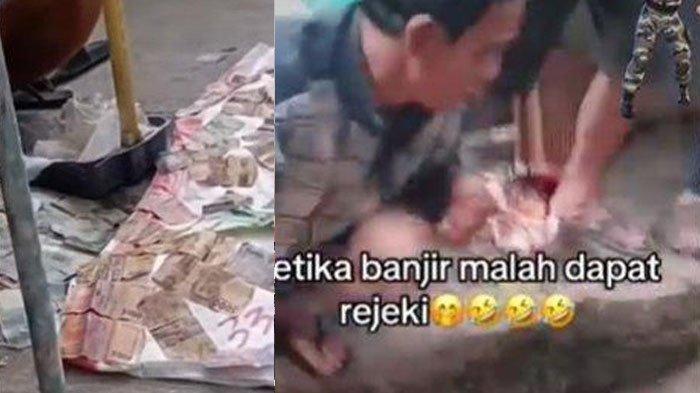 Ungkapan rezeki tak kemana mungkin tepat untuk peristiwa ini. Saat banjir melanda sebagian wilayah Jabodetabek, warga dihebohkan dengan uang hanyut. Warga sampai ada yang menunggu di saluran air.