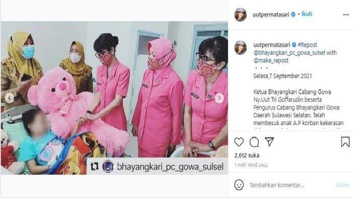 Uut Permatasari saat menjadi Ketua Bhayangkari Kabupaten Gowa, saat suaminya AKBP Tri Gofaruddin Pulungan menjabat Kapolres Gowa.
