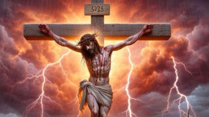YESUS WAFAT- Ilustrasi Yesus Kristus wafat di kayu salib yang menjadi momen penebusan dosa umat manusia.