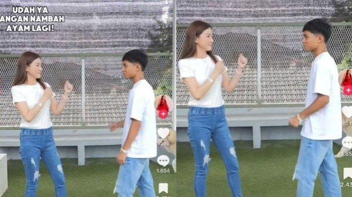 Sarwendah dan Betrand Peto buat video yang diunggah di akun TikTok sambil berjoget membahas soal ayam.