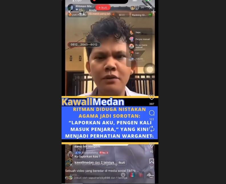 Ritman Marbun Dicokok Polda Sumut Terkait Penistaan Agama