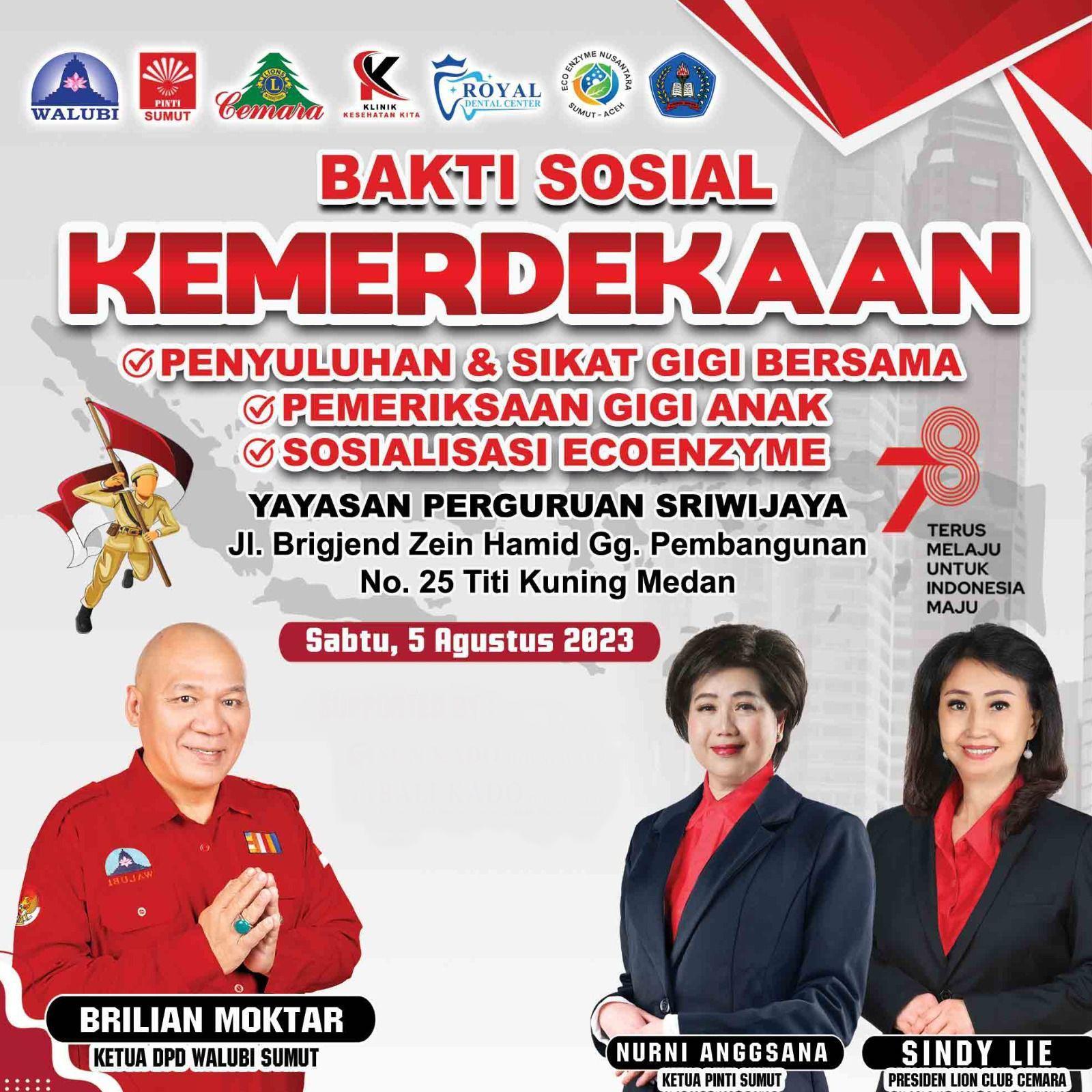 Penyuluhan dan Bakti Sosial pemeriksaan Gigi Gratis, Pembagian Buku Gratis dan Sosialisasi Eco Enzym bersama peserta didik di Perguruan Sriwijaya Medan.