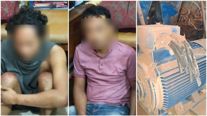 YN (41), warga Cikampek Karawang dan S (38) warga Lampung Selatan, pencuri kabel dinamo di gudang batok milik Suroso yang berlokasi di Desa Ngemplak Kidul, Kecamatan Margoyoso, Kabupaten Pati.