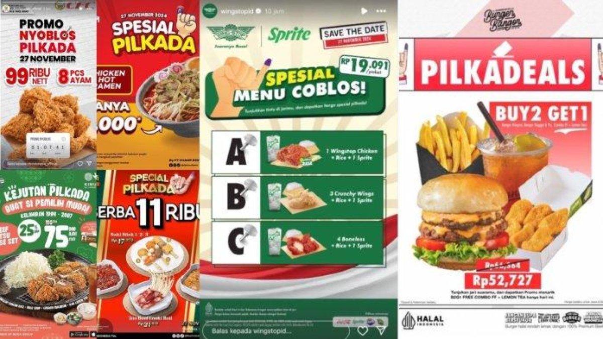 11 Daftar Promo Makanan Terbaru Spesial Pilkada 2024, Dari Restoran Jepang Hingga Fast Food