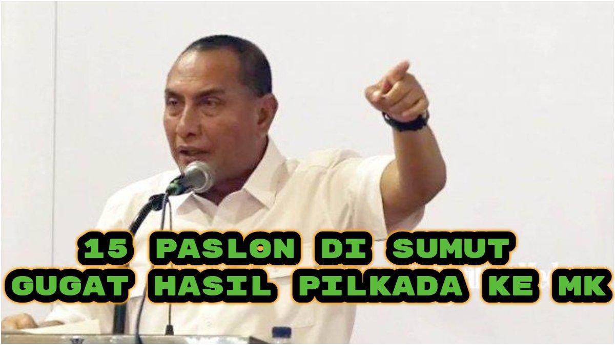 Sebanyak lima belas pasangan calon (paslon) kepala daerah di Sumatera Utara (Sumut) mengajukan gugatan ke MK, ini rinciannya