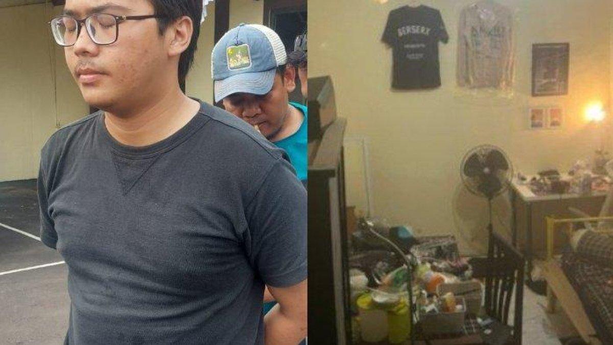 AAB (23) (kiri), mahasiswa Sastra Rusia UI yang bunuh juniornya, MNZ (19)
