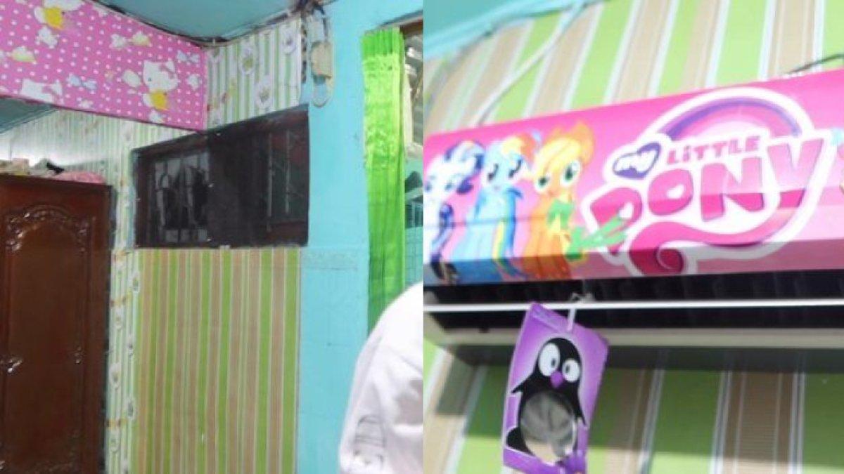 AC yang dipasang di ruang tamu pun bercorak Little Pony