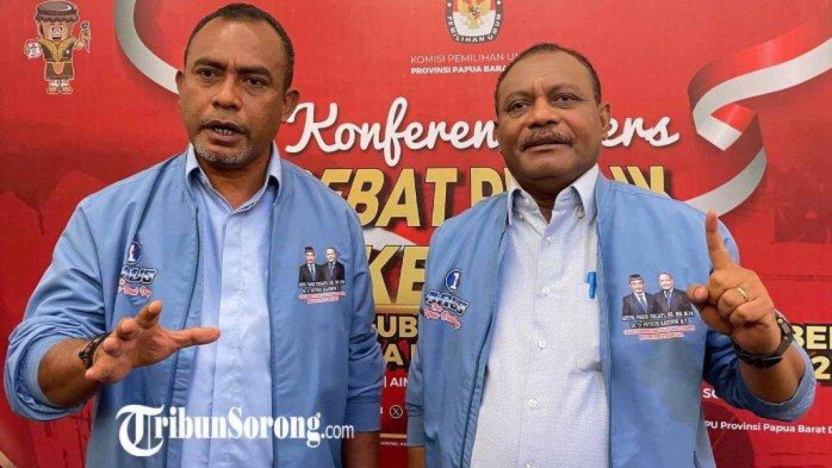SENGKETA PILKADA 2024 - Pasangan Calon Gubernur dan Calon Wakil Gubernur Papua Barat Daya Nomor Urut 1 Abdul Faris Umlati-Petrus Kasihiw.