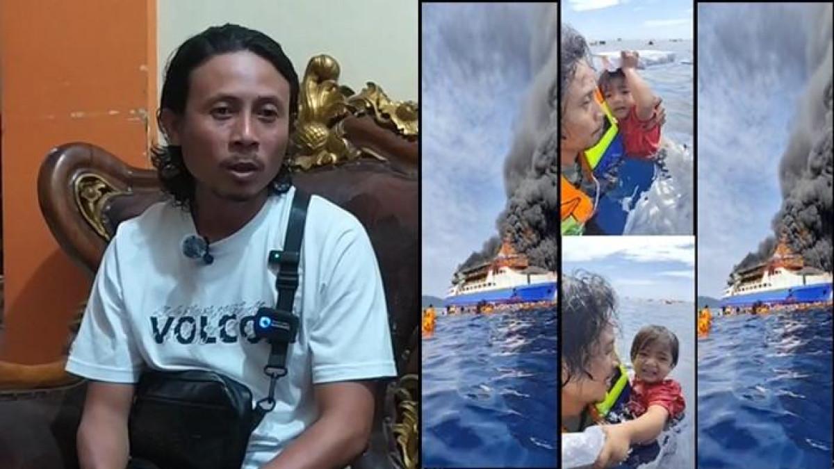 WAWANCARA - Abdul Rahman Agu, pria yang menolong balita di tengah lautan saat KM Barcelona terbakar pada Minggu (20/7/2025), saat diwawancarai Tim TribunManado.co.id. Abdul Rahman Agu viral setelah aksi heroiknya itu. Mamay sejatinya tak mau jadi pahlawan. Ia hanya melakukan apa yang wajib dilakukan setiap manusia saat melihat sesamanya dalam bahaya.
