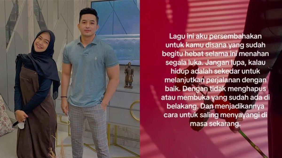 Dua hari sebelum kabar perceraian Ria Ricis beredar luas, Aditya Surya merilis karya lagu berjudul 'Menahan Luka'.
