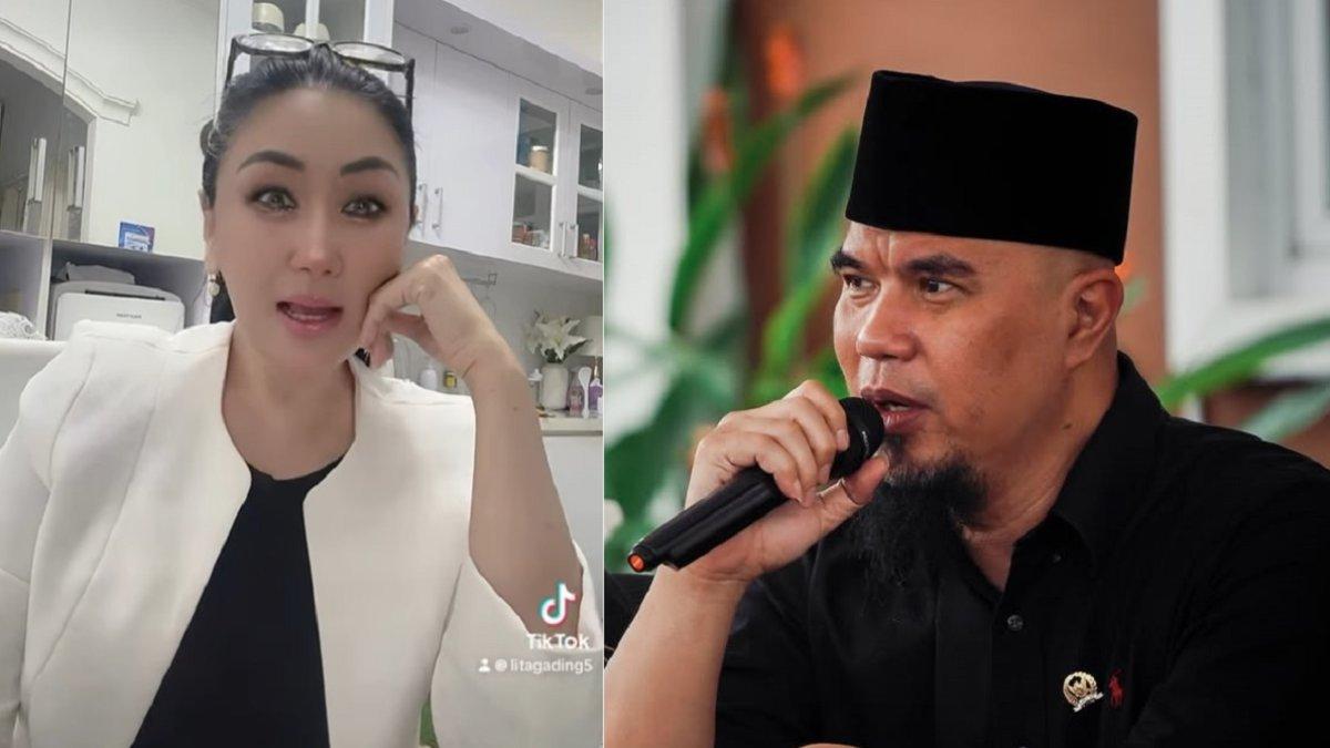 DHANI VS LITA - Kolase foto Ahmad Dhani diambil dari Instagram @dhaniperwakilanrakyat dan Lita Gading diambil dari Instagram @lita.gading. Ahmad Dhani melaporkan Lita Gading gegara komentari anaknya