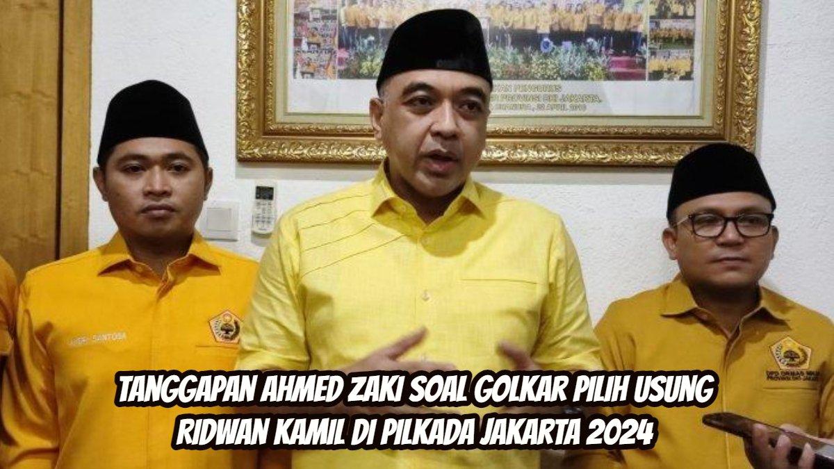Ketua DPD Partai Golkar DKI Jakarta, Ahmed Zaki Iskandar (tengah) didampingi Ketua DPD MKGR DKI Jakarta Basri Baco.