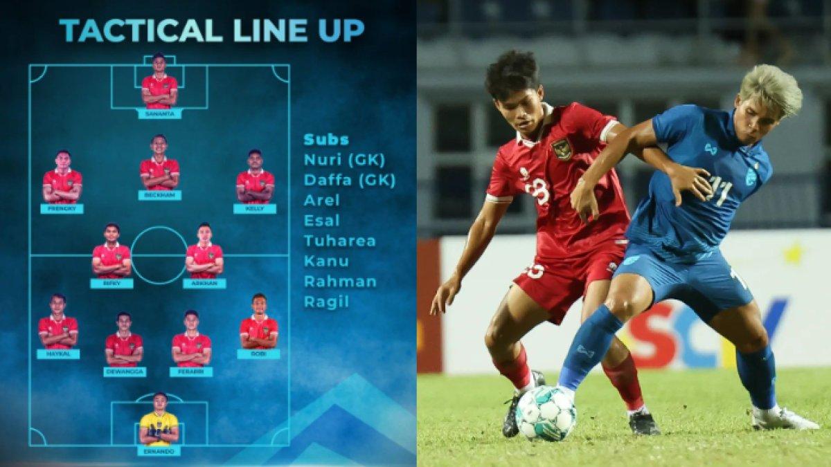 Aksi pemain Timnas Indonesia saat melawan Thailand di Piala AFF U23 2023.