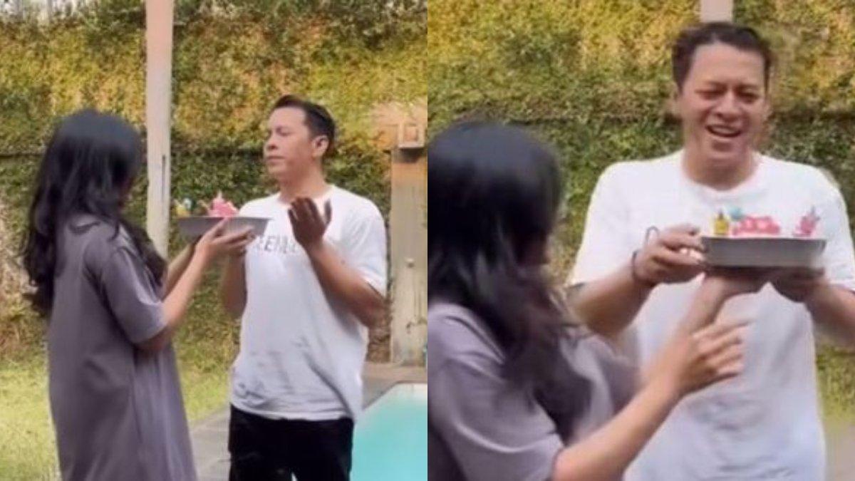Alleia beri kejutan ulang tahun Ariel sang ayah ke 43.