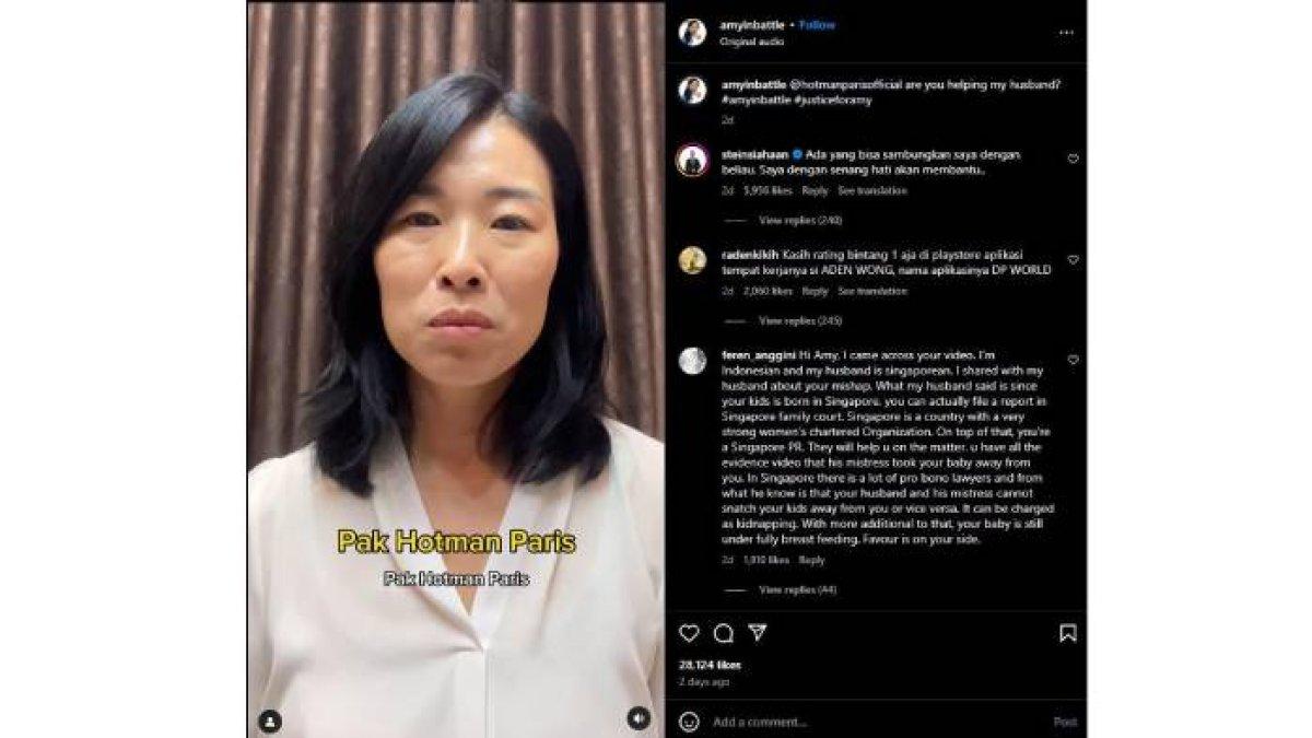 Amy BMJ meminta tolong kepada Hotman Paris agar tidak mendukung Aden Wong