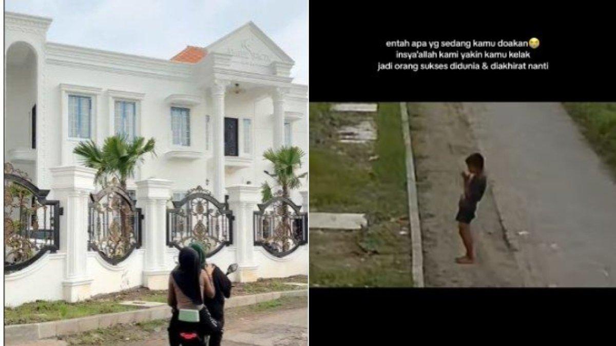 Angel terkejut sambil meneteskan air mata melihat bocah itu rupanya tengah melakukan doa.