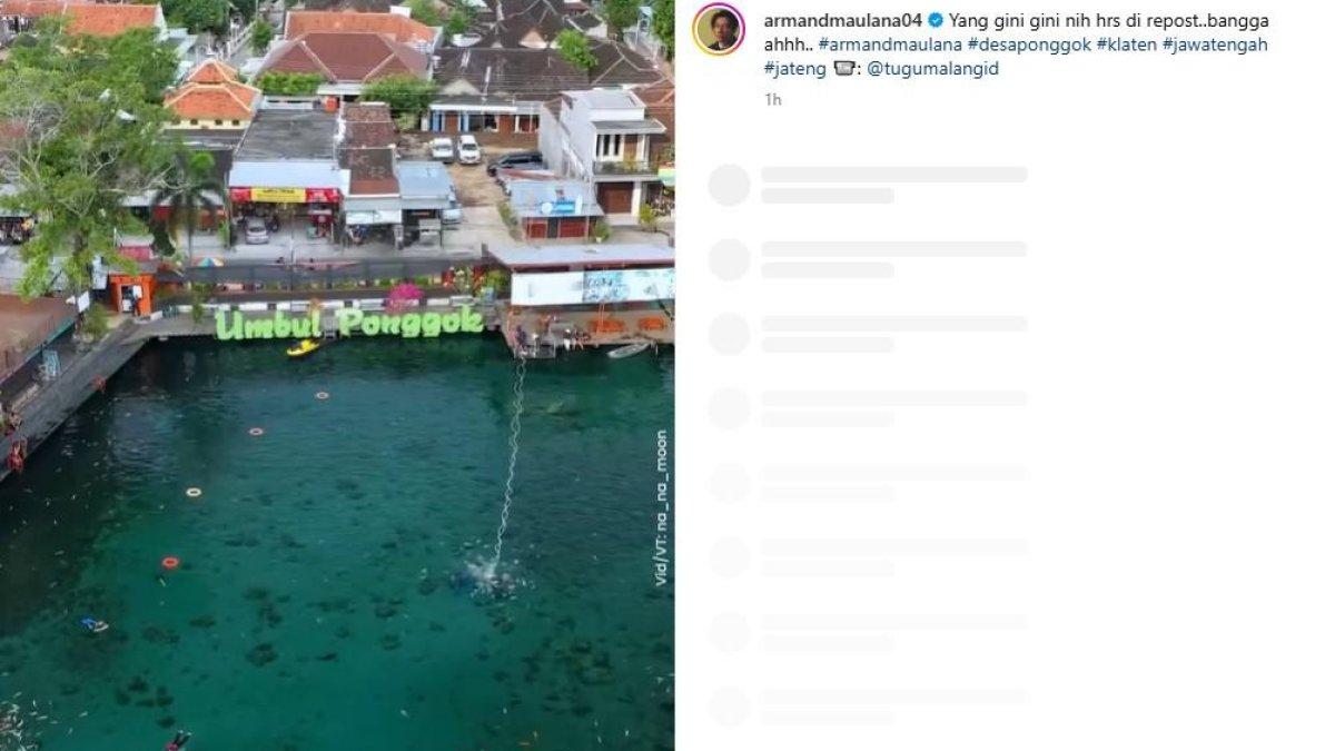 WISATA KLATEN: Armand Maulana unggah tentang Desa Ponggok