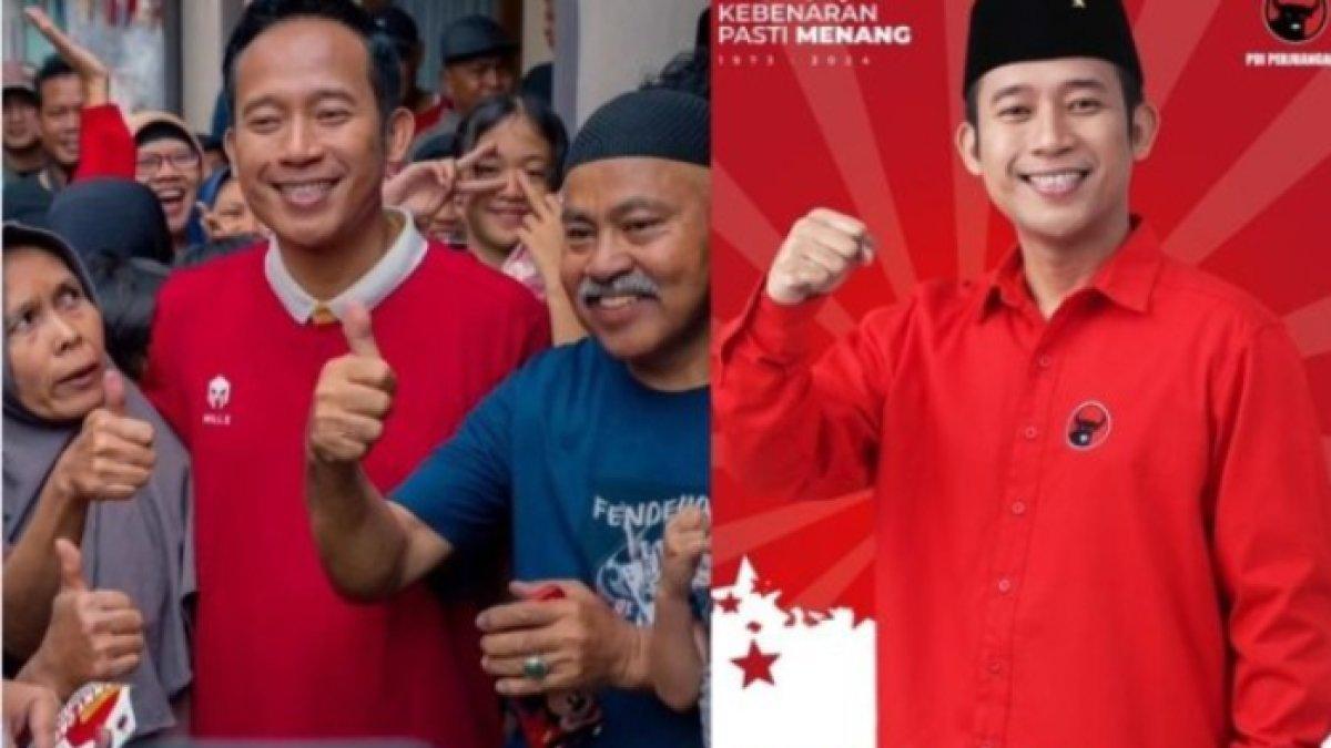 Caleg sekaligus komedian Denny Cagur blusukan bertemu rakyat di musim kampanye