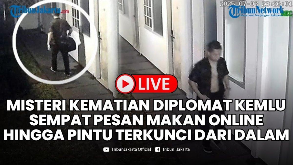 DIPLOMAT TEWAS MISTERIUS - Capture YouTube Tribun Jakarta menampilkan cctv rekaman Arya Daru. Arya Daru sempat pesan makanan sebelum tewas, kriminolog curiga