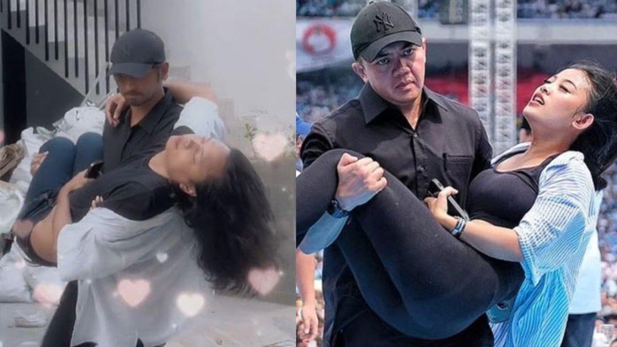 Gaya Arya Saloka saat parodikan Mayor Teddy yang gendong wanita pingsan, siapa ceweknya?