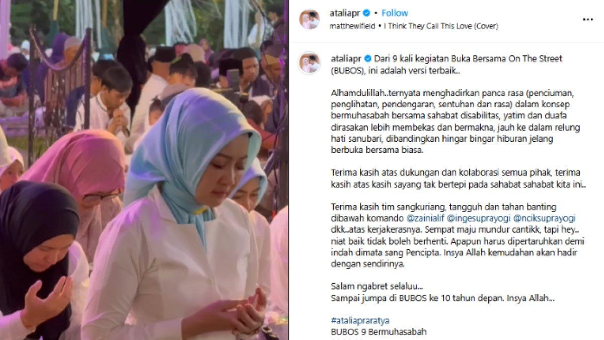 UNGGAHAN ATALIA PRARATYA - Postingan Atalia Praratya pada Kamis (27/3/2025). Atalia Praratya memposting sebuah video di Instagram di tengah tuduhan yang menerpa Ridwan Kamil.