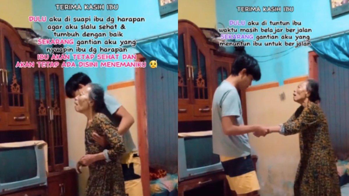 Ayahnya meninggal, pemuda ini harus rela merawat ibunya yang sudah pikun dan bibinya yang kini lumpuh, bikin terharu.