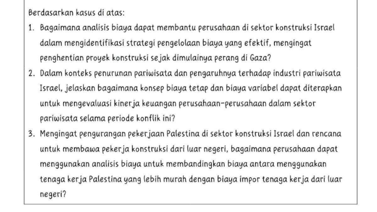 'Bagaimana Konsep Biaya Tetap & Variabel untuk Evaluasi Kinerja Keuangan Perusahaan Industri Pariwisata Israel Dalam Konteks Penurunan Pariwisata?'