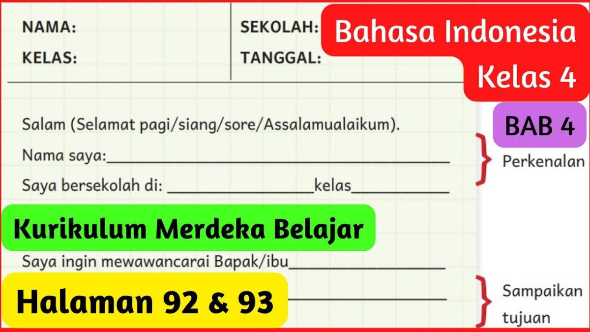 Bahasa Indonesia Kelas 4 - Kunci Jawaban Halaman 92 Menulis Pengalaman Menonton Bulu Tangkis Bab 4