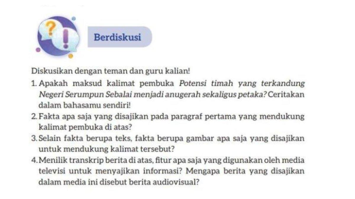 ILUSTRASI KUNCI JAWABAN: Bahasa Indonesia kelas 7 halaman 116 buku Kurikulum Merdeka