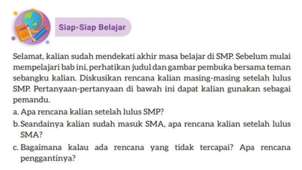 ILUSTRASI KUNCI JAWABAN: Bahasa Indonesia kelas 9 SMP halaman 156 Kurikulum Merdeka, Siap-Siap Belajar BAB 6