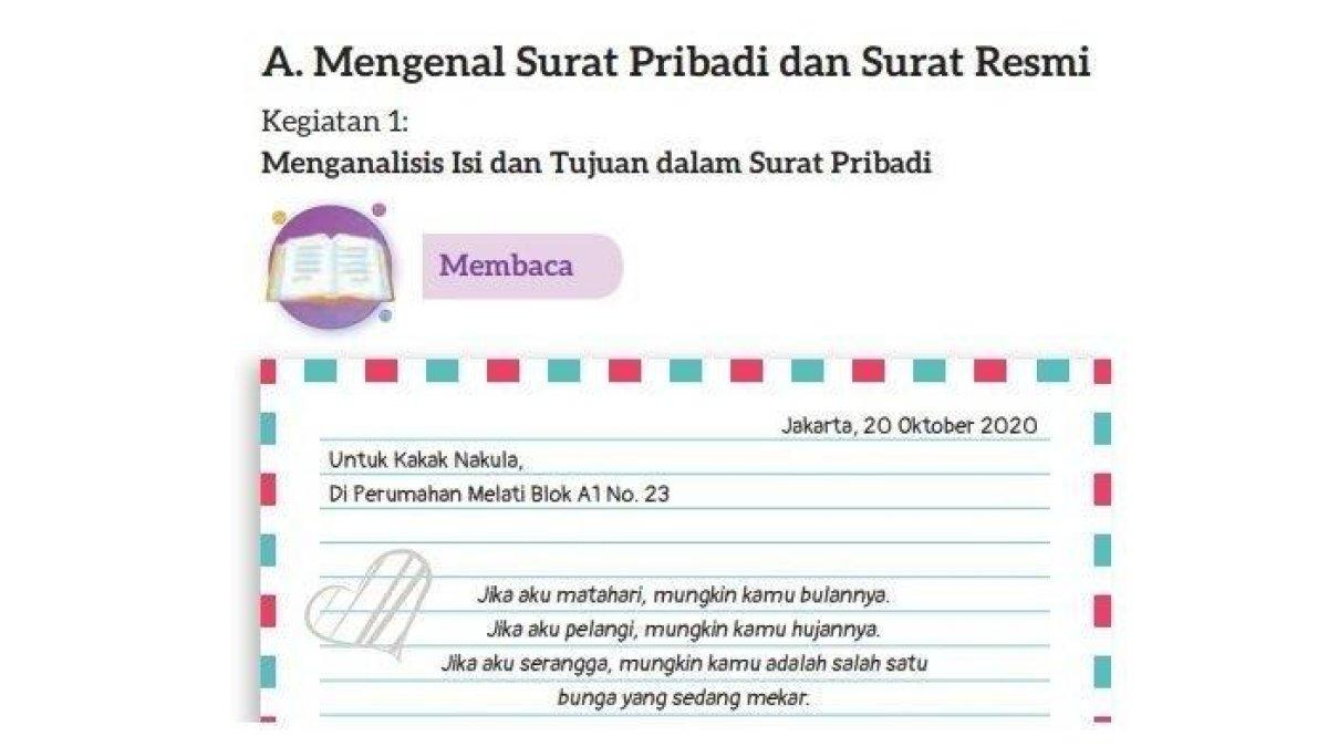 Bahasa Indonesia surat pribadi