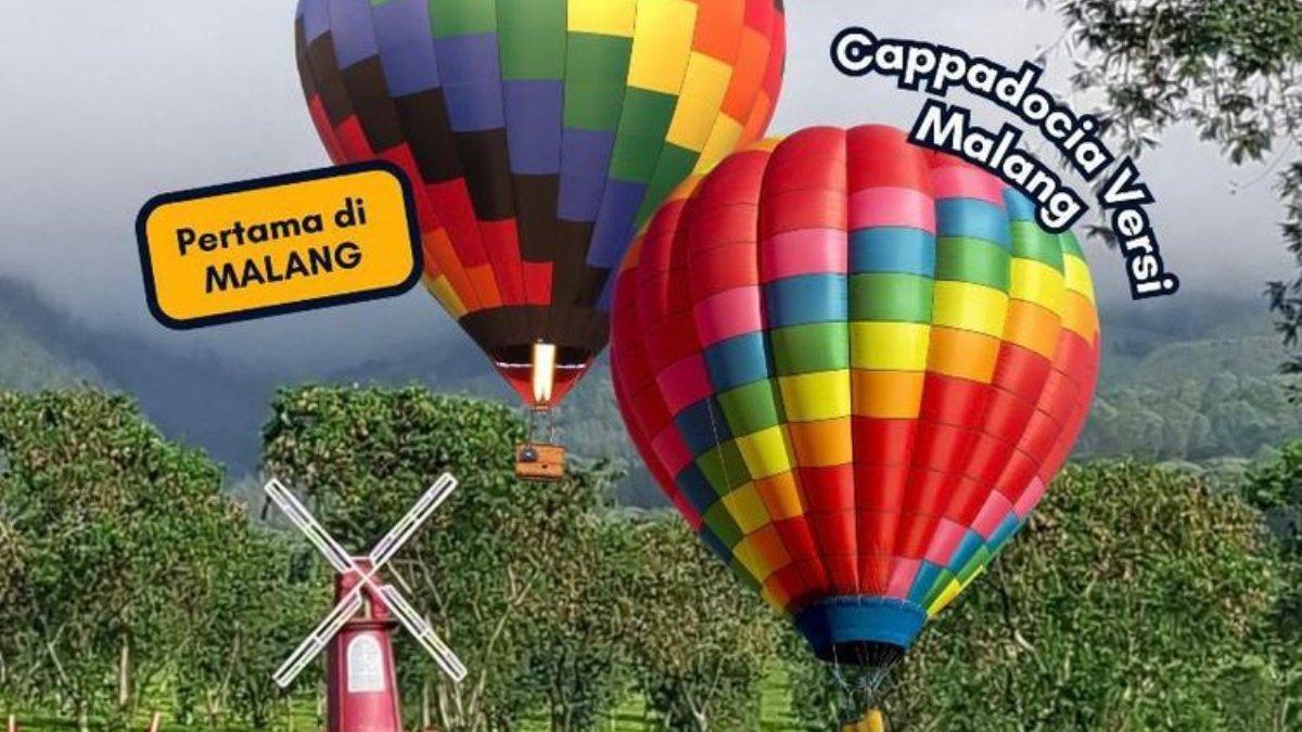 WISATA SEJUK MALANG - Balon udara salah satu wahana baru di Wisata Agro Wonosari yang berada di Lawang Kabupaten Malang.