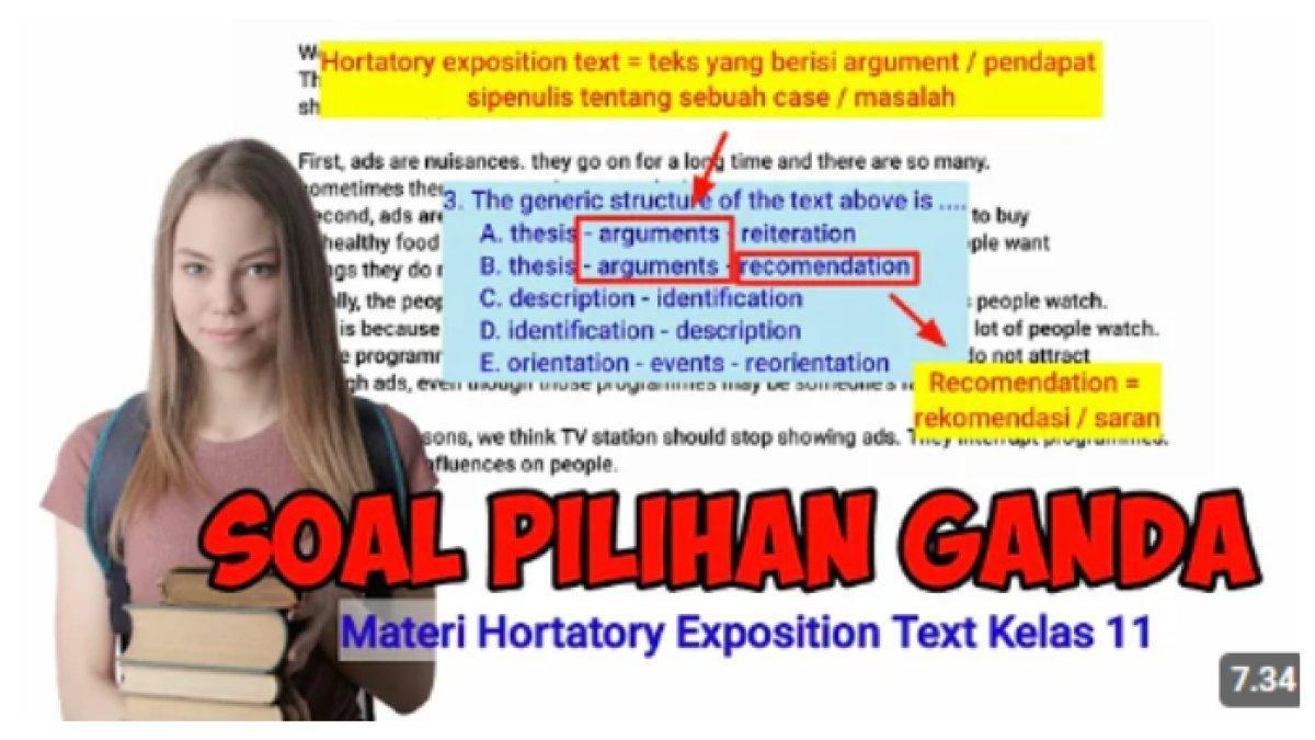 Berikut ini 45 kunci jawaban soal bahasa Inggris SMP kelas 11 terkait Hortatory Exposition.
