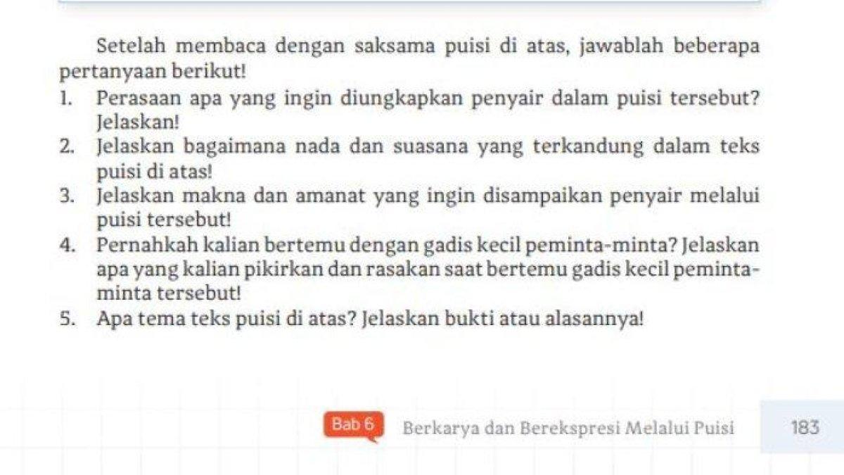 Berikut kunci jawaban Bahasa Indonesia kelas 10 halaman 179-183