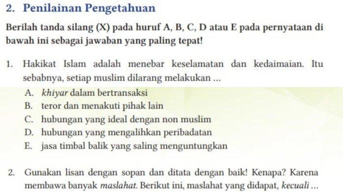 Berikut kunci jawaban PAI kelas 11 halaman 59,