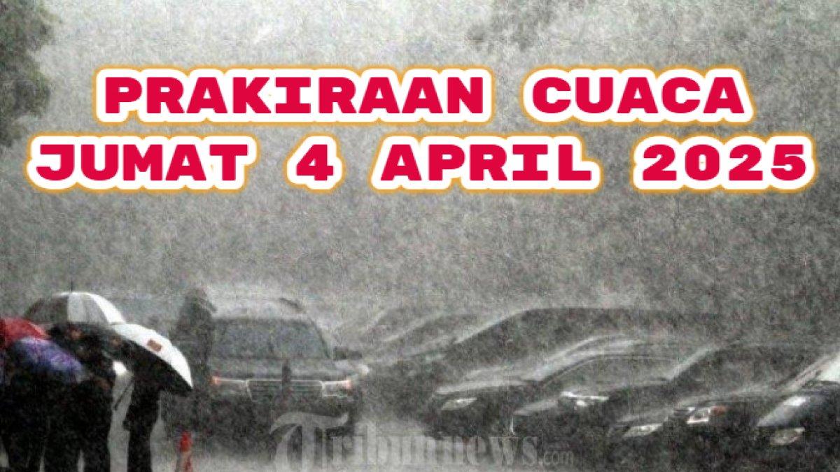 PRAKIRAAN CUACA - Ilustrasi saat cuaca sedang hujan lebat. Berikut prakiraan cuaca untuk Jumat, 4 April 2025.