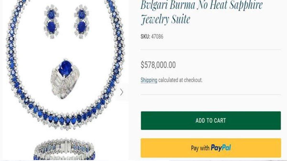 PERNIKAHAN AL GHAZALI - Kalung Blue Saphire  yang dipakai Maia Estianty di pernikahan Al Ghazali.