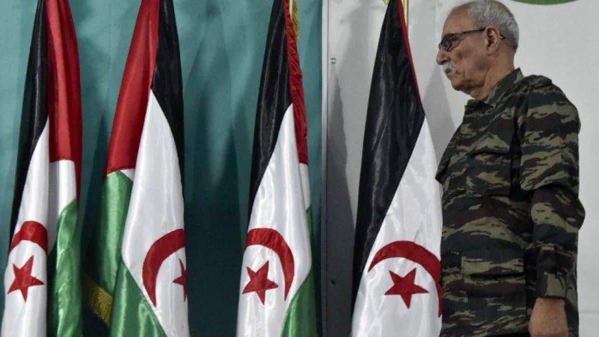 Brahim Ghali, Presiden Republik Demokratik Arab Sahrawi (SARD) dan Sekretaris Jenderal front Polisario, menghadiri kongres Polisario di kamp pengungsi Dakhla, yang terletak sekitar 170 km tenggara kota Tindouf, Aljazair, pada 13 Januari , 2023.