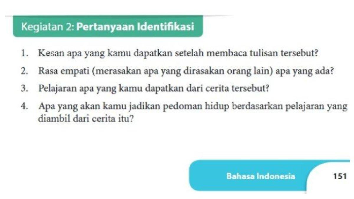 ILUSTRASI KUNCI JAWABAN: Bahasa Indonesia Kelas 9 Halaman 151 Kurikulum 2013